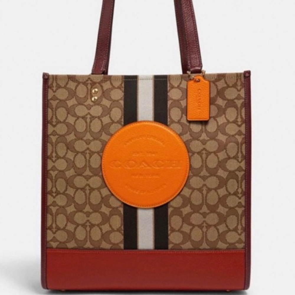 NWT COACH Dempsey Tote Bag In Signature Jacquard With Stripe And Coach Patch - Picture 2 of 16